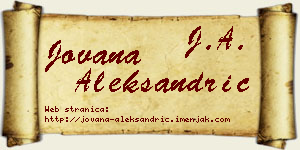 Jovana Aleksandrić vizit kartica
